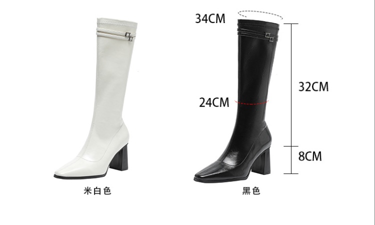 Plus velvet long tube boots slim thigh boots for women