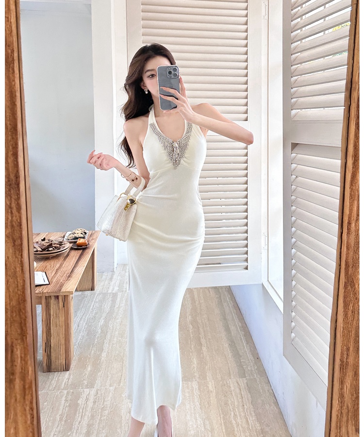 Halter ladies evening dress slim dress for women