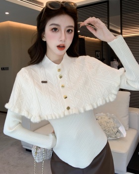 Retro knitted tops tassels sweater 2pcs set