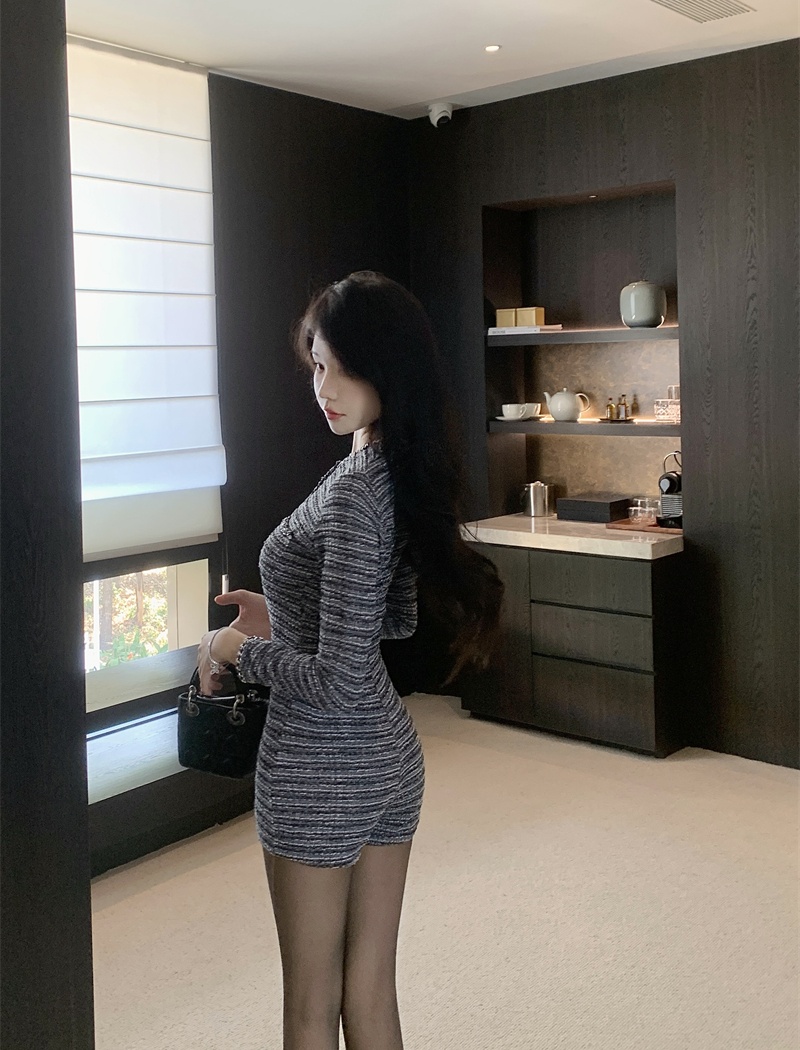 Long sleeve slim jumpsuit temperament shorts