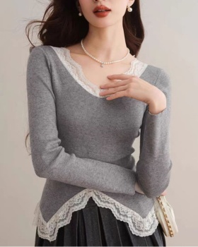 Retro lace France style bottoming shirt