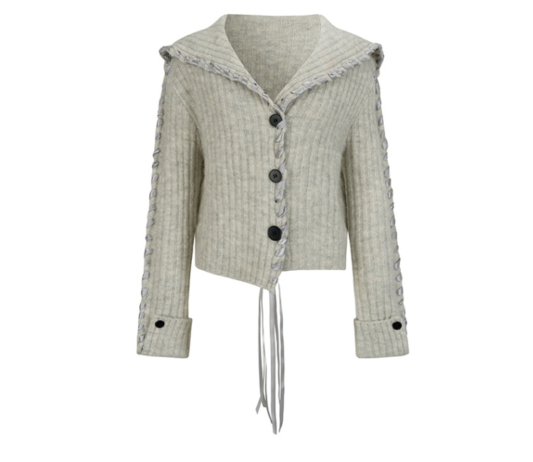 Loose large lapel coat streamer autumn cardigan for women