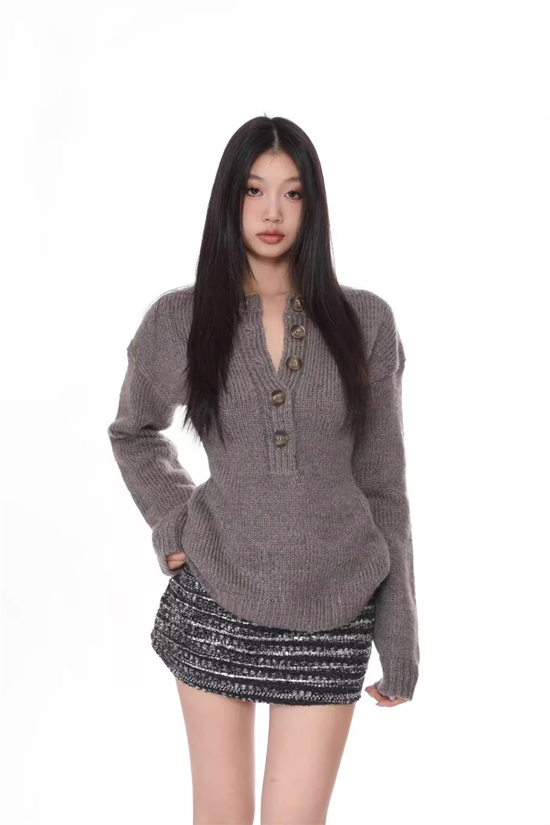 Autumn and winter pullover lazy sweater slim all-match tops