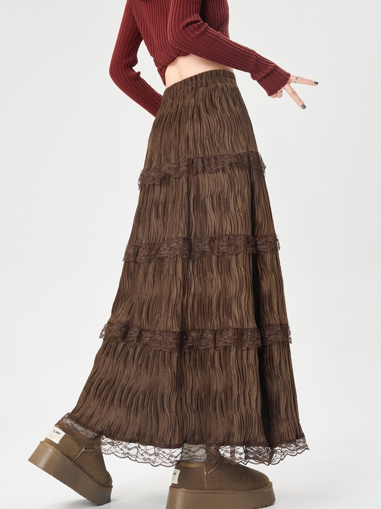 Autumn and winter lace long skirt ballet skirt for women