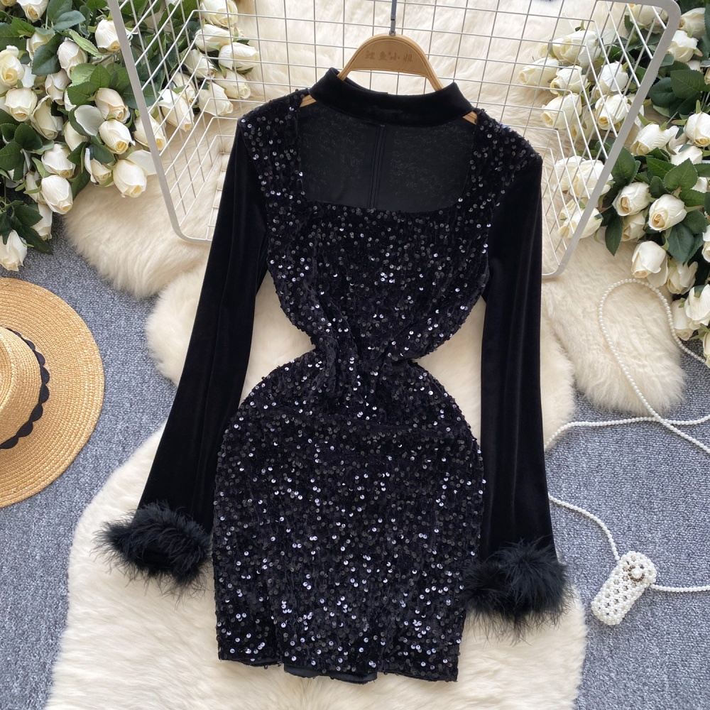 Spicegirl autumn dress light luxury T-back for women