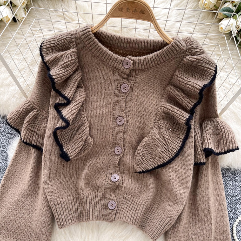 Ladies retro sweater knitted light luxury tops for women