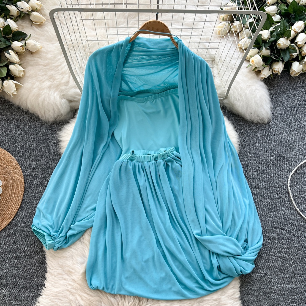 Simple light luxury dress temperament gauze skirt for women