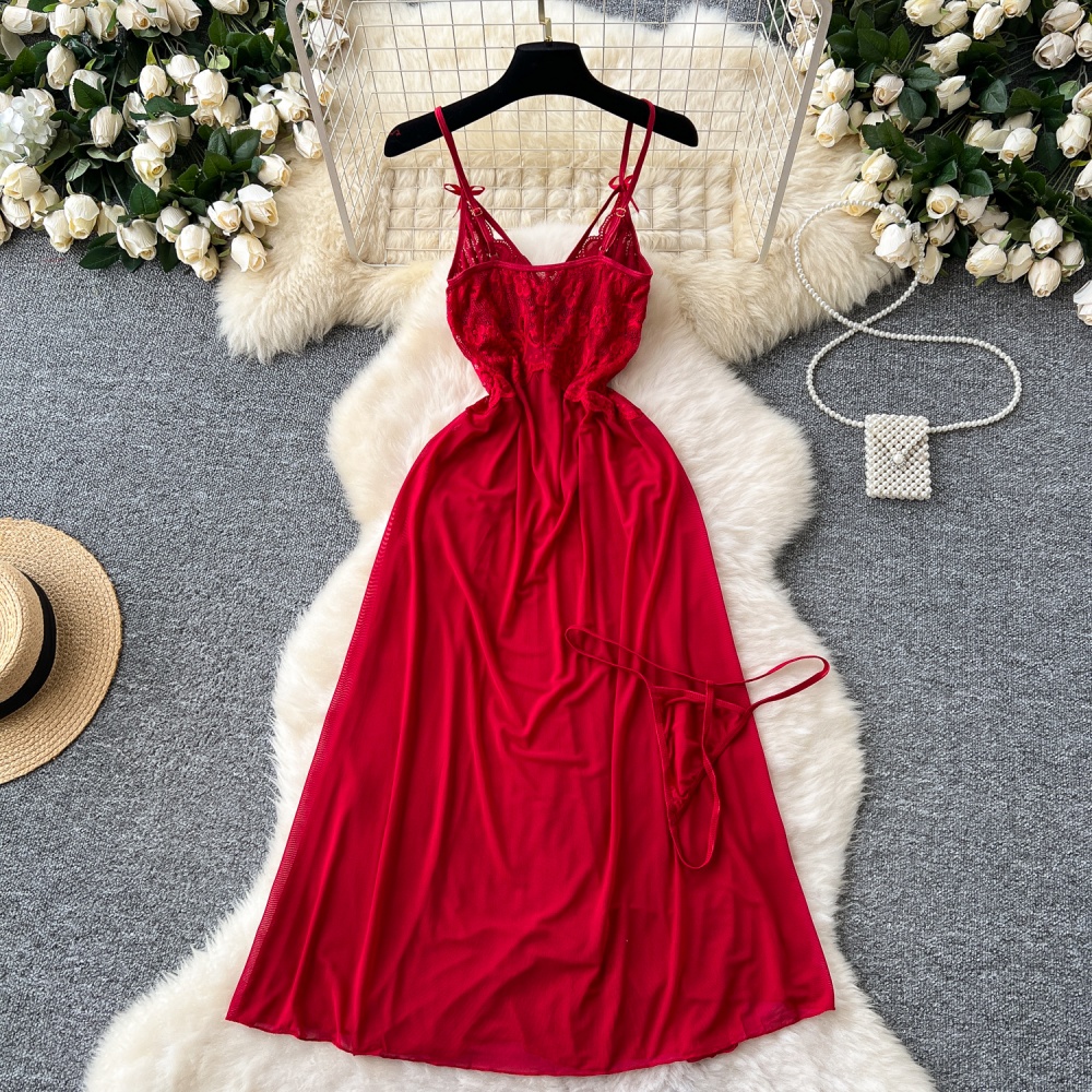 Niche slim dress splice enticement long dress for women