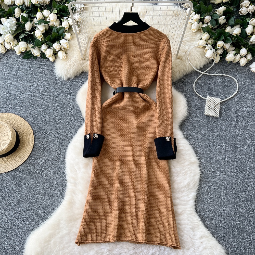 France style retro ladies dress slim niche long dress