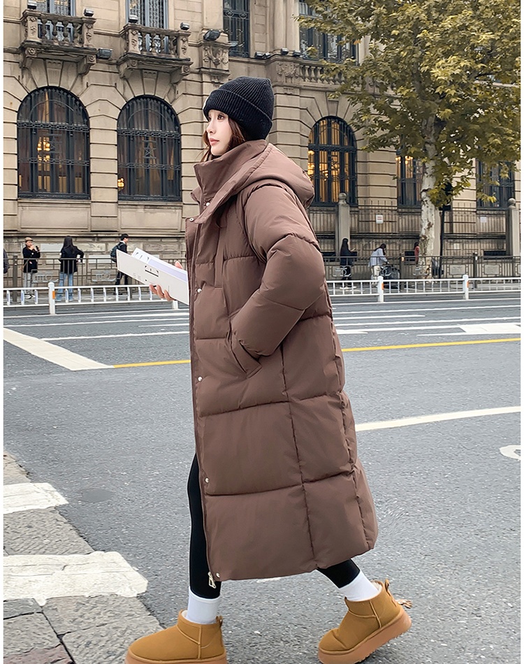 Loose long coat Korean style thick cotton coat for women