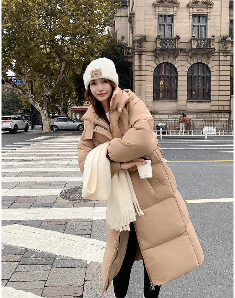 Loose long coat Korean style thick cotton coat for women