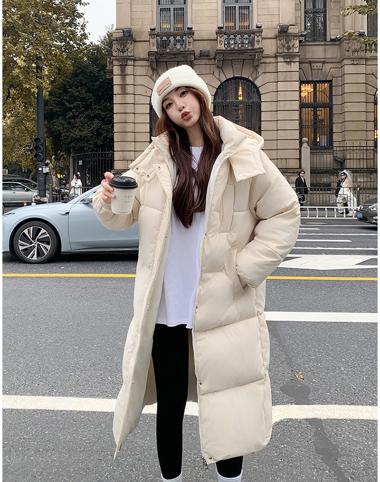 Loose long coat Korean style thick cotton coat for women