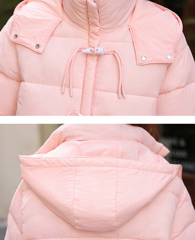 Horn buckle cotton coat thick coat for women