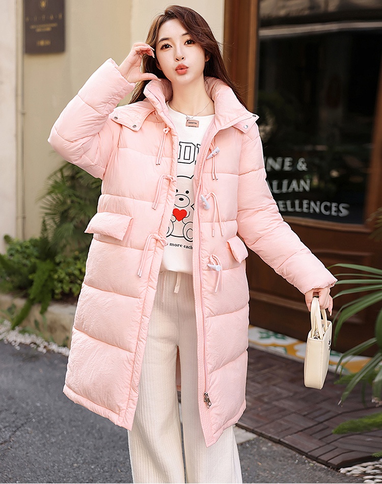 Horn buckle cotton coat thick coat for women