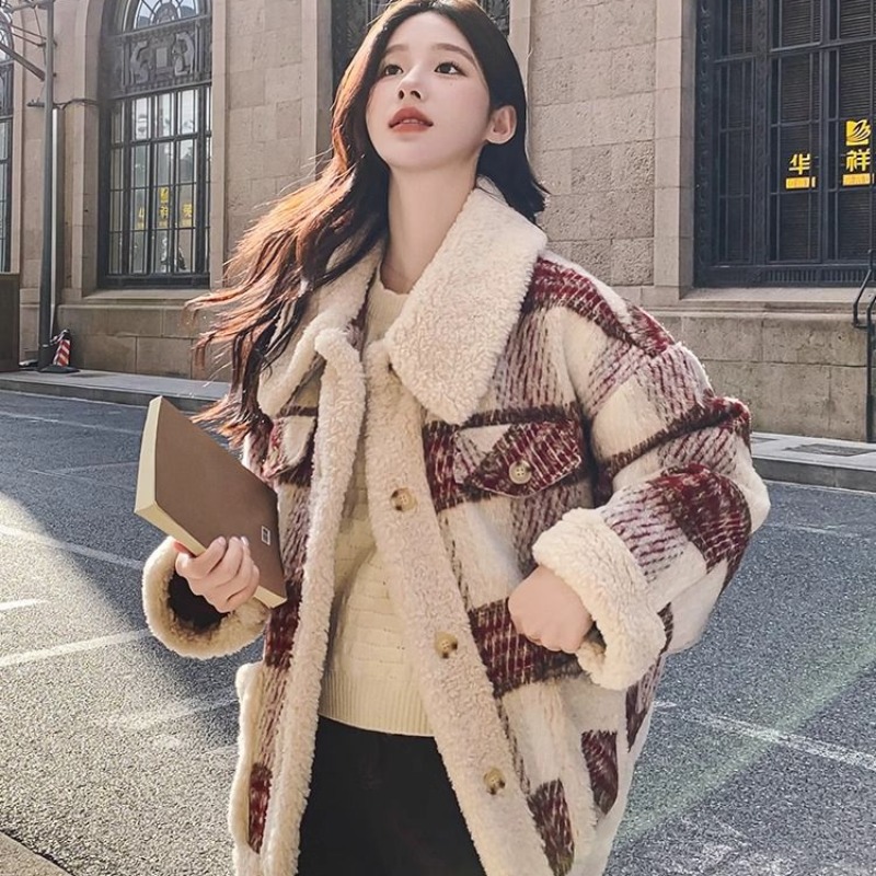 Thick British style cotton coat winter coat for women