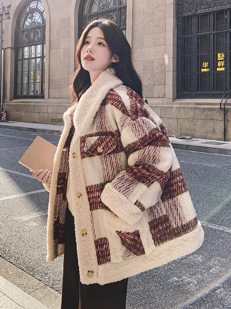 Thick British style cotton coat winter coat for women