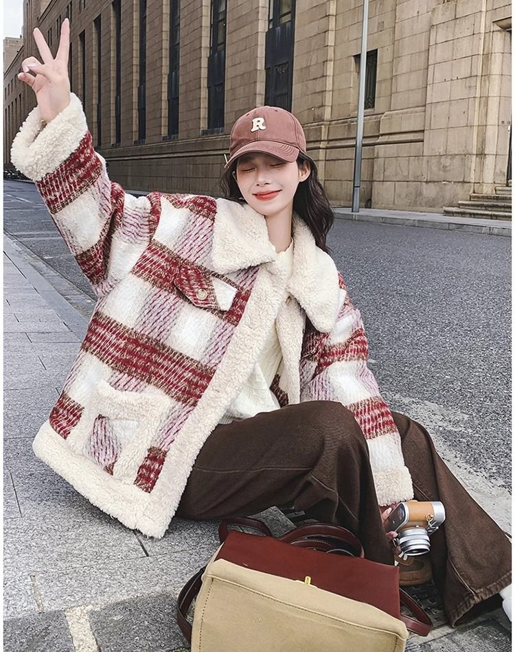 Thick British style cotton coat winter coat for women