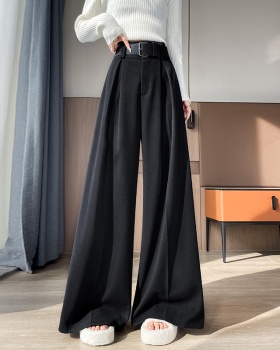 Slim autumn business suit straight wide leg pants for women