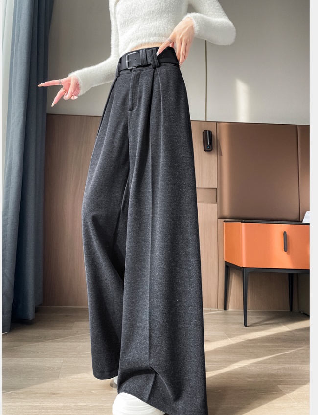 Slim autumn business suit straight wide leg pants for women