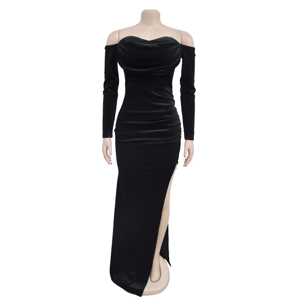 Pure evening dress split dress for women