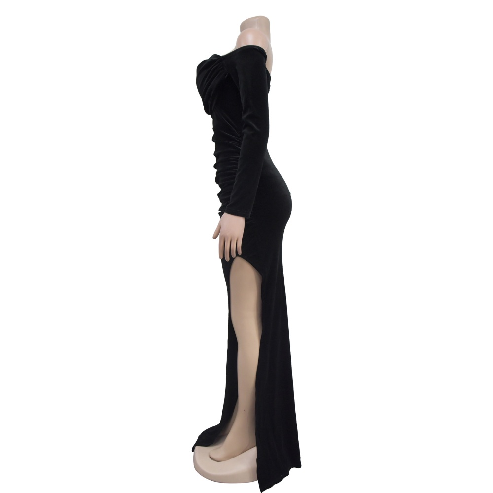 Pure evening dress split dress for women