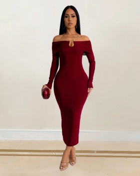 Sexy slim dress European style long dress for women