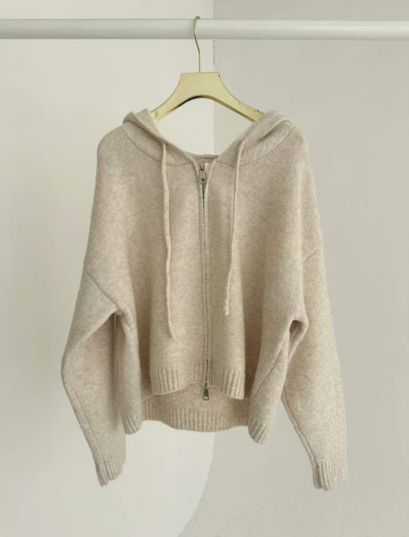 Fashion cardigan hooded sweater 2pcs set