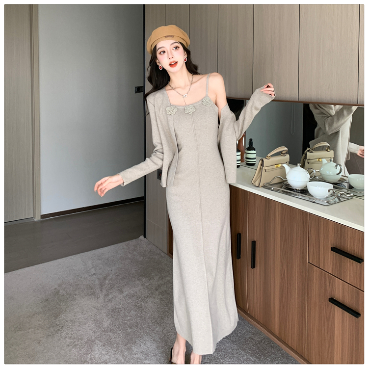 American style cardigan sexy dress 2pcs set for women