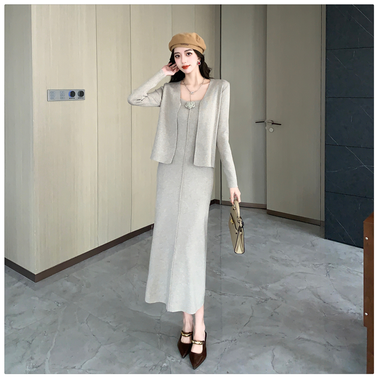 American style cardigan sexy dress 2pcs set for women