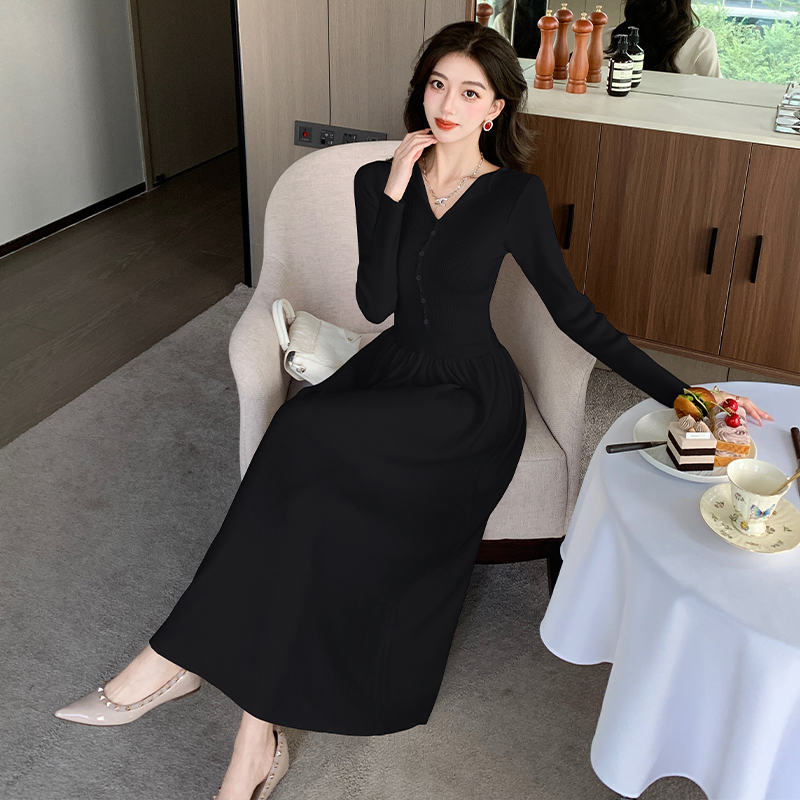 Knitted long dress dress for women