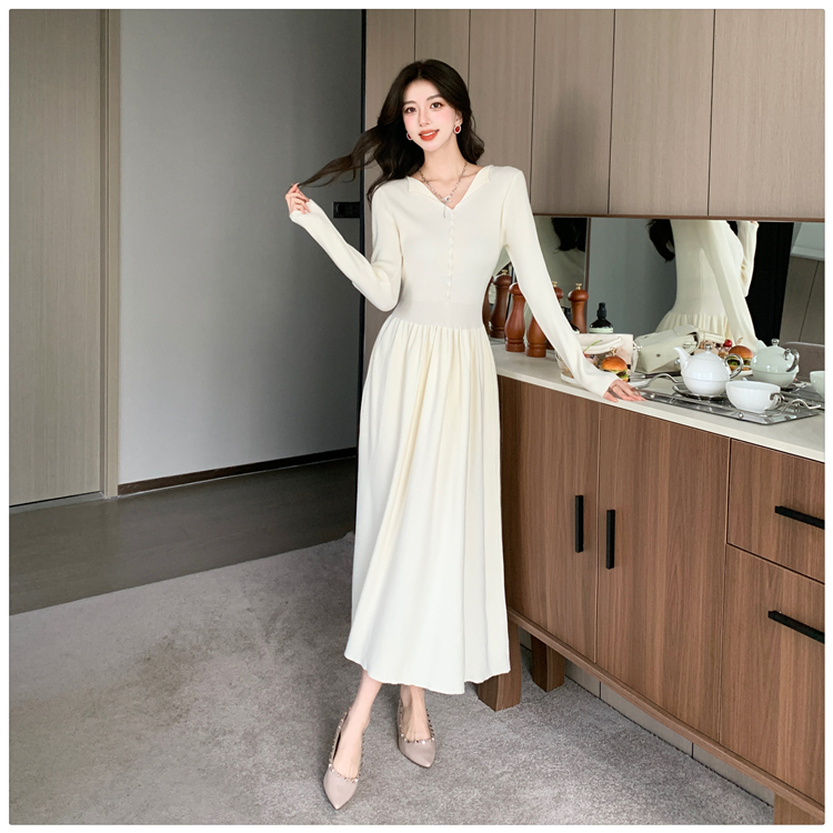 Knitted long dress dress for women