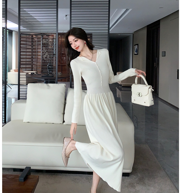 Knitted long dress dress for women