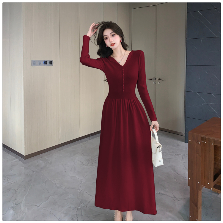 Knitted long dress dress for women