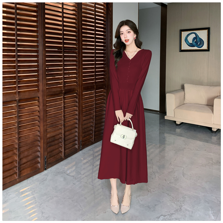 Knitted long dress dress for women