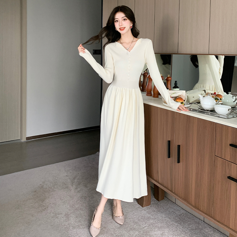 Knitted long dress dress for women