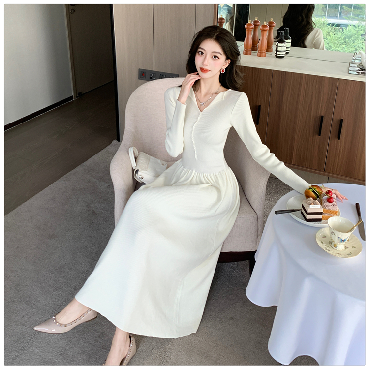 Knitted long dress dress for women