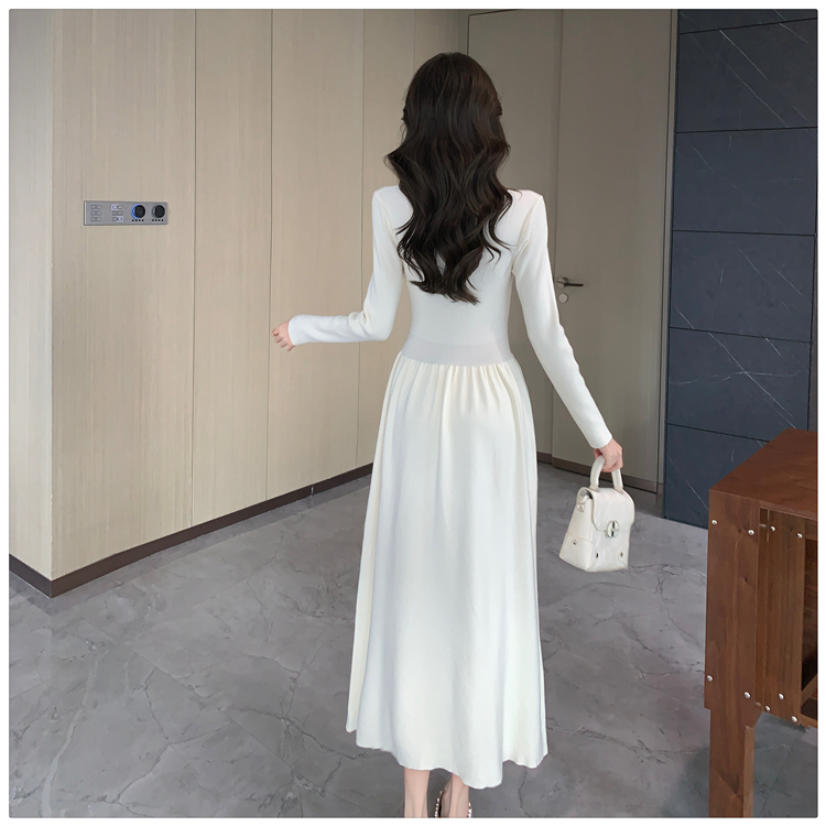 Knitted long dress dress for women