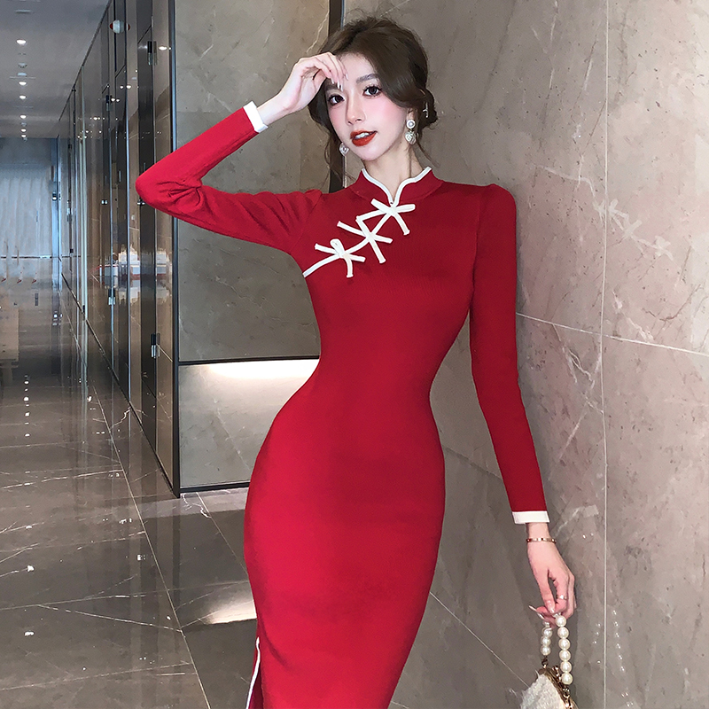 Maiden tight cheongsam temperament dress for women