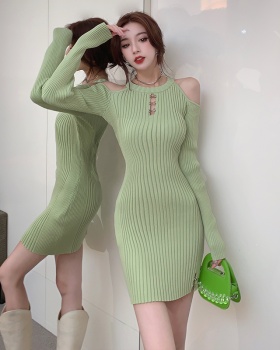 Tight long sleeve T-back spicegirl dress for women