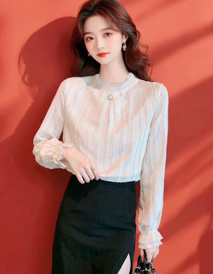 Bottoming lace shirts autumn tops for women