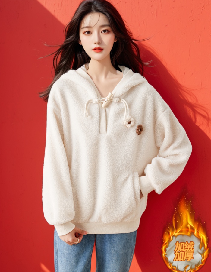 Autumn and winter tops thermal hoodie for women