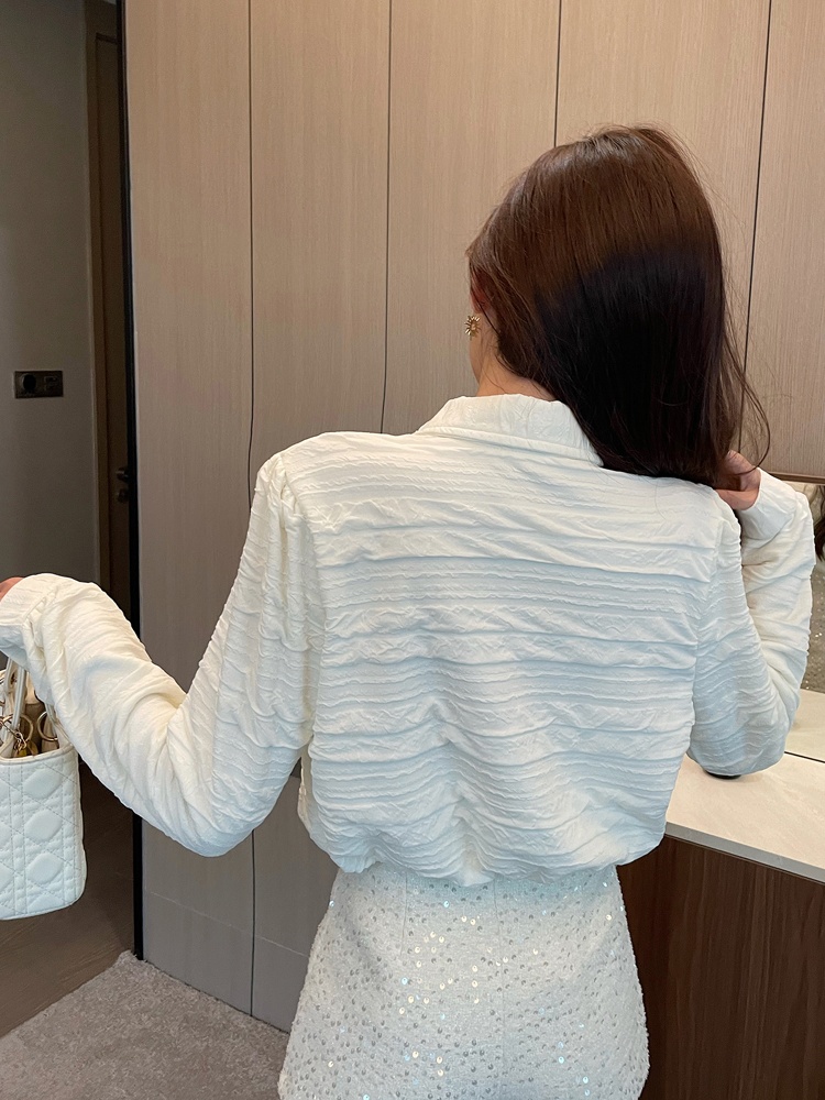 Chiffon lace tops thick long sleeve bottoming shirt