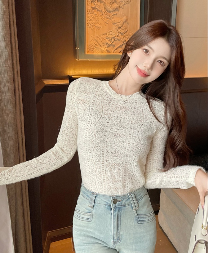 Autumn and winter all-match tops slim simple bottoming shirt