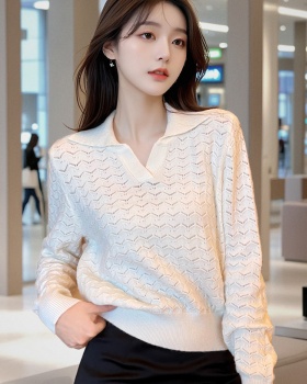 Apricot sweater knitted bottoming shirt for women