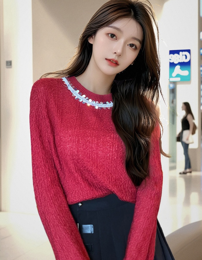 Round neck sweater Korean style bottoming shirt for women