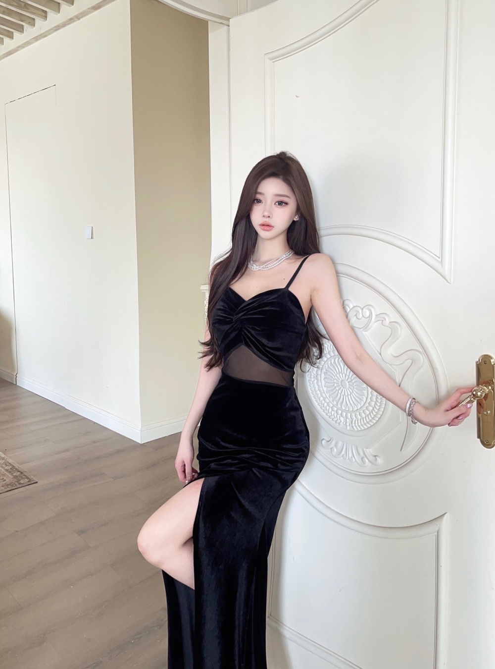 Sexy France style long dress ladies dress for women