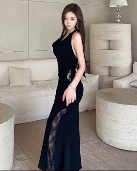 Enticement temperament dress sexy hollow long dress