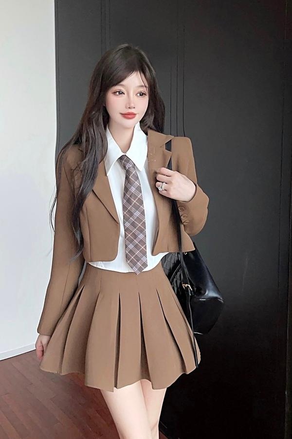 Fashionable skirt business suit 4pcs set for women