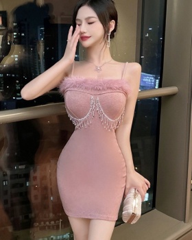 Sling sexy with chest pad bottoming dress for women