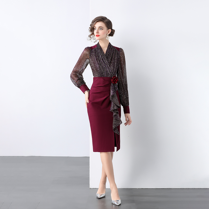 Slim package hip formal dress autumn dress